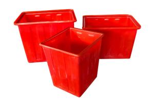 China Solid Durable Paper Recycling Bin , Plastic Kitchen Waste Bins In Red Color on sale