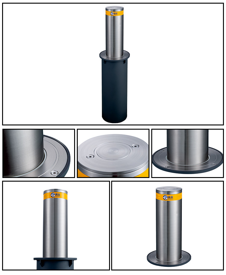 304 Automatic Hydraulic Rising Bollards Water Proof Anti - Vehicle Collision Road Blocker Traffic Barrier