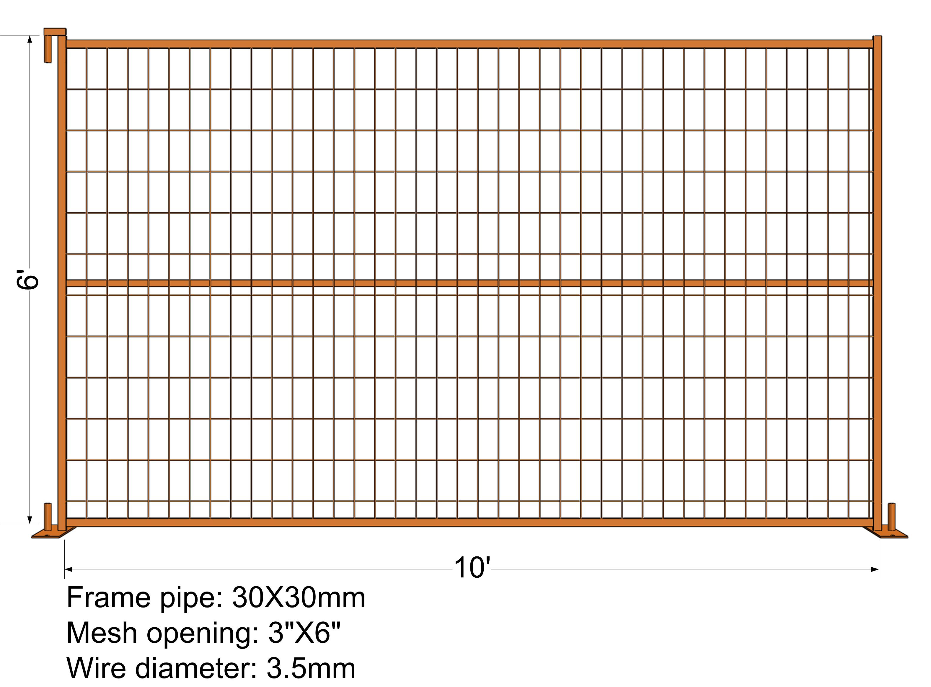 “VICORIA SECRET” TEMPORARY FENCE H6’/1830mmxL10’/3050mm mesh Aperture 2”x4”/50x100mm