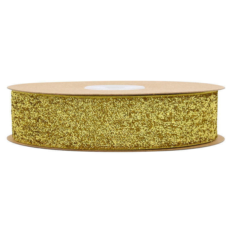 25mm Shinny Glitter Velvet Ribbon Dyed Olive Green Velvet Ribbon