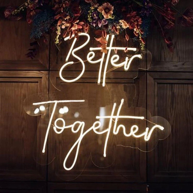 Custom Better Together Neon Led Light Sign Romance Wedding