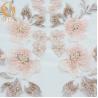 Buy cheap Pink Embroidery 3D Beaded Lace Fabric Handmade Water Soluble For Bridal Dresses from wholesalers