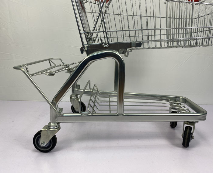German Chain Grocery Store Shopping Cart Trolley 125L With Chassis And Beer Rack