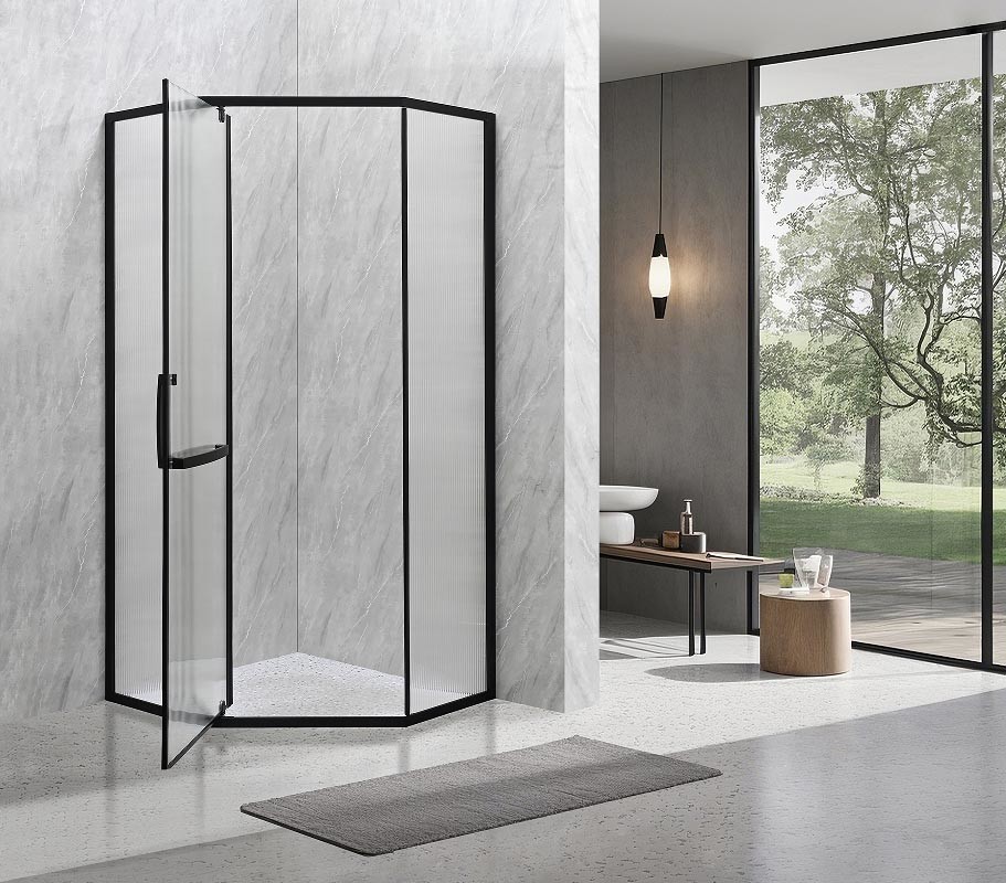 6mm Narrow Reeded Glass With Alum Frame For Modern And Stylish Bathroom