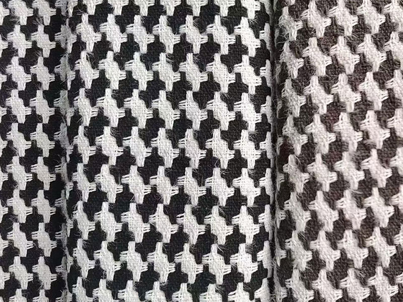 Herringbone Check Polyester Worsted Tweed Wool Fabric 150cm Width