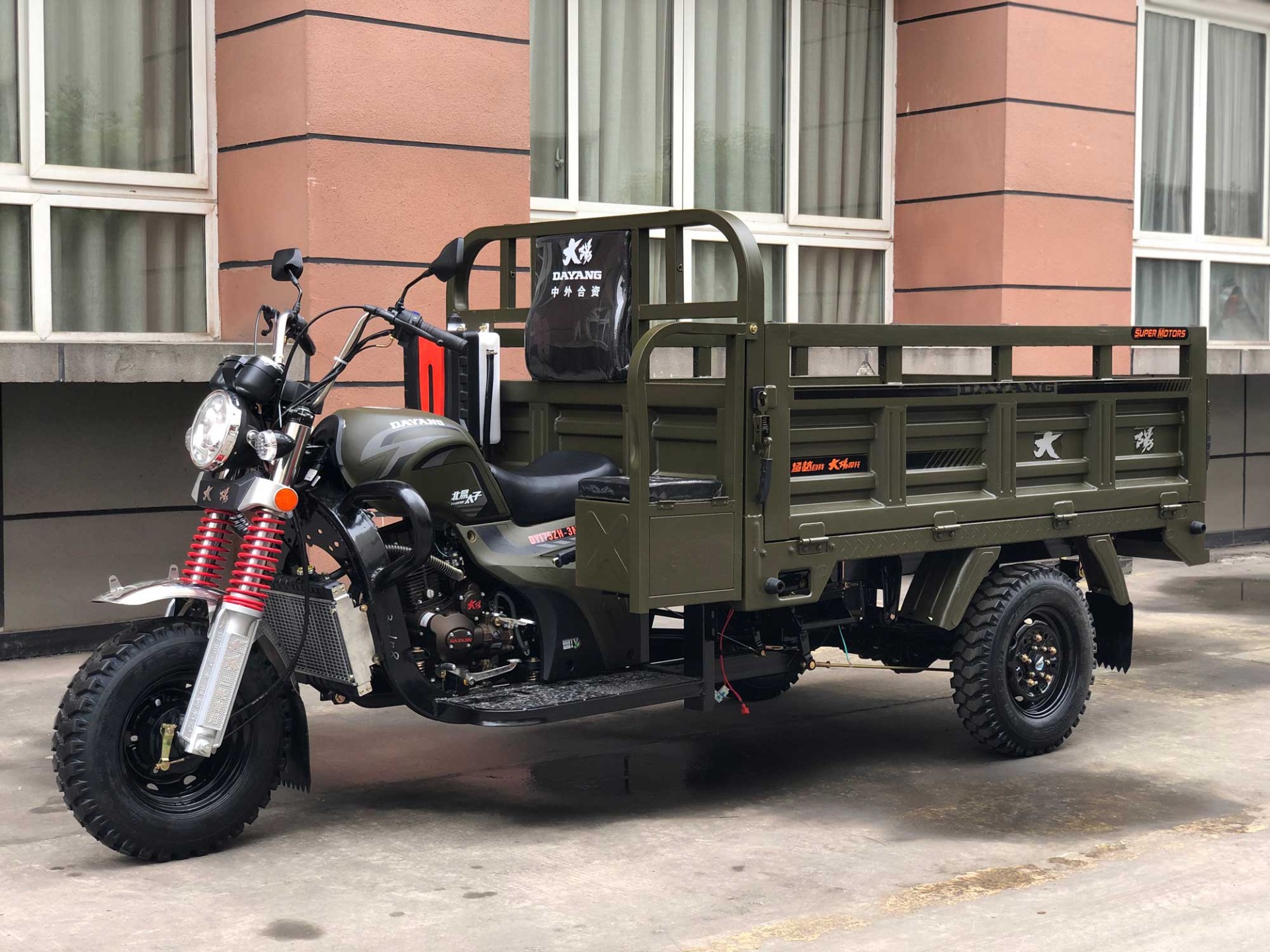DAYANG Motorized Tricycle Cargo Tricycle Three Wheel Motorcycle with 12V Battery System