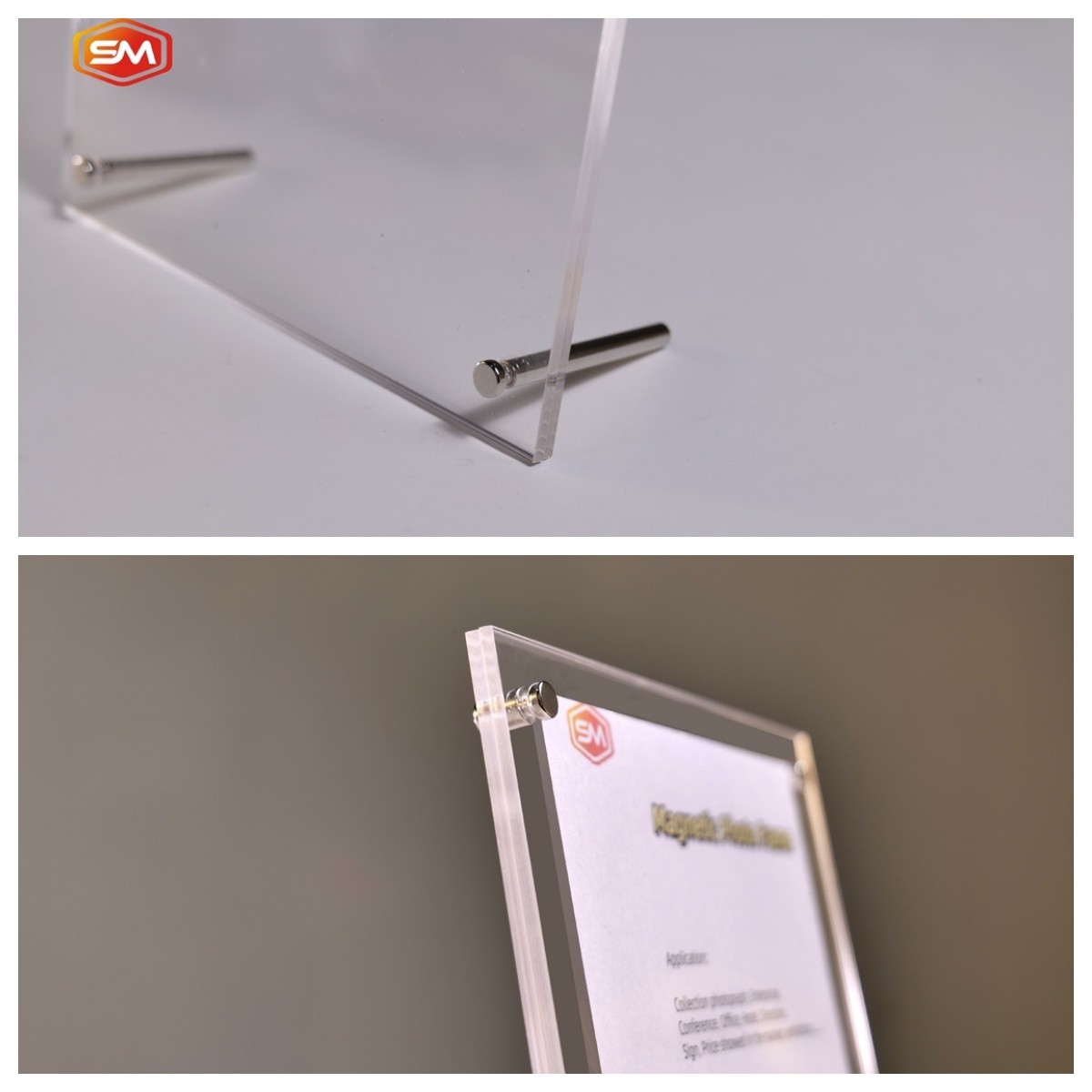 Acrylic Photo Frame With Stand Acrylic Card Holder With Screw Foots