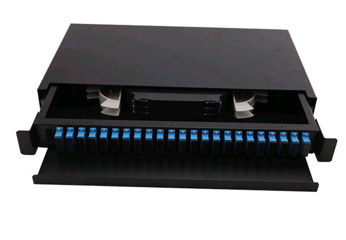 Slide Drawer Type Fiber Optic Patch Panel Rack Mount 1U 2U SGS ISO Listed