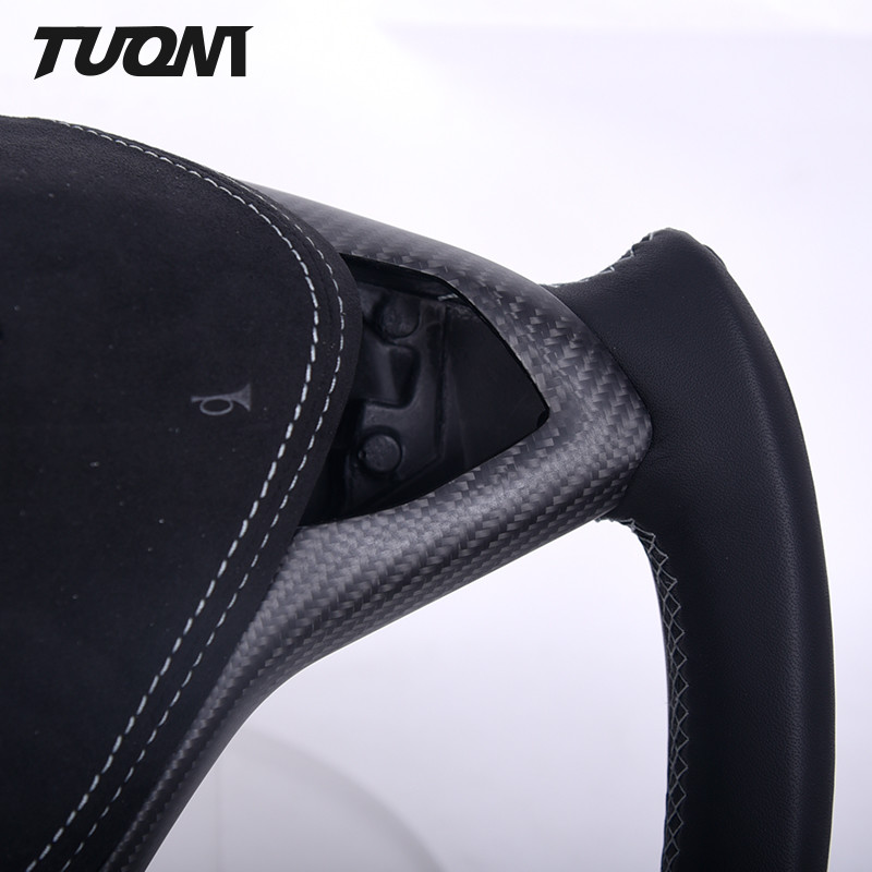 Matte Carbon Fiber Leather Yoke Steering Wheel For Tesla Model 3 Y X S Custom
