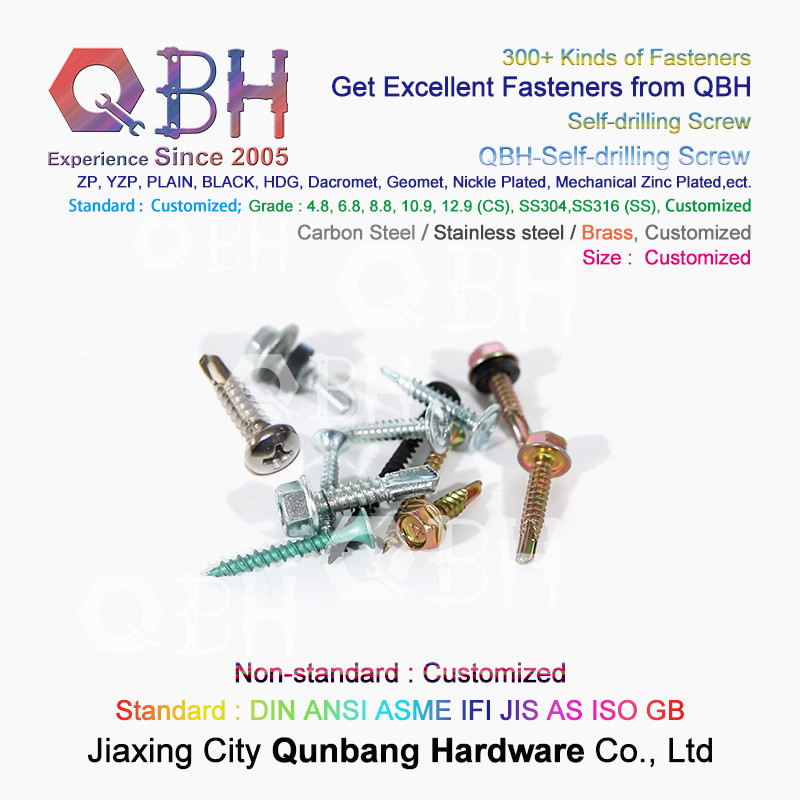 QBH Yellow Zinc Plated YZP Socket Notch CKS Countersunk Head Self Drilling Screws