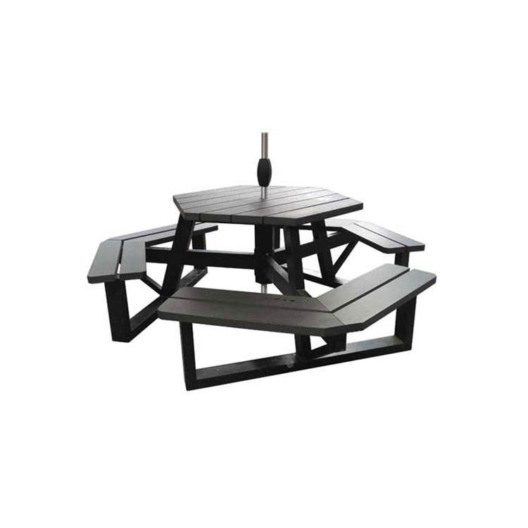 Hexagon Rattan Long Bench Plastic Wood Long Wicker Bench Custom
