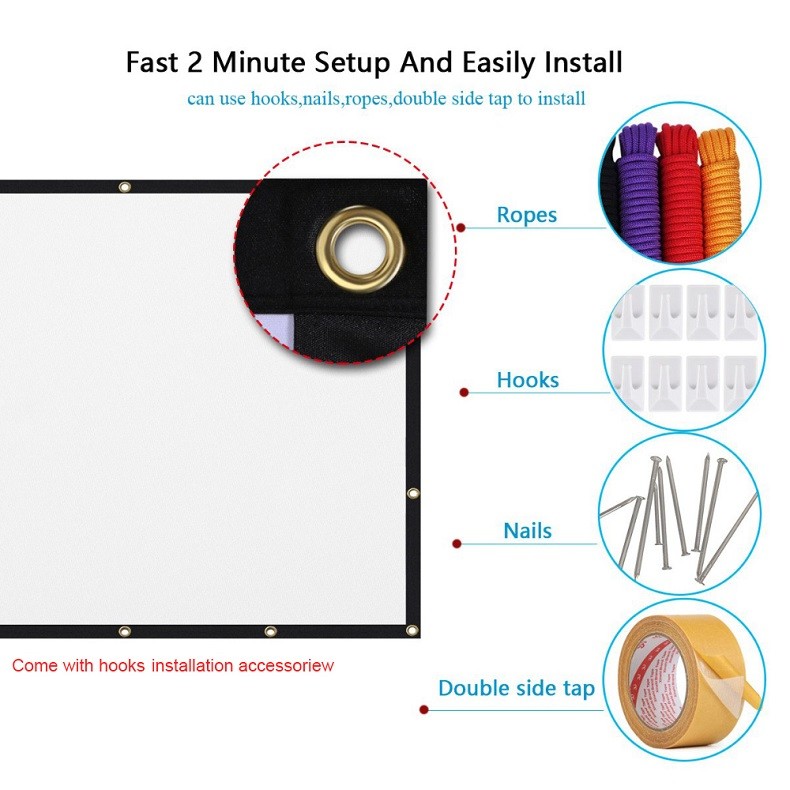 84 Inch Portable Foldable Soft Screen Spandex Customizable Projector Screen For Educational Business Anti-Wrinkle