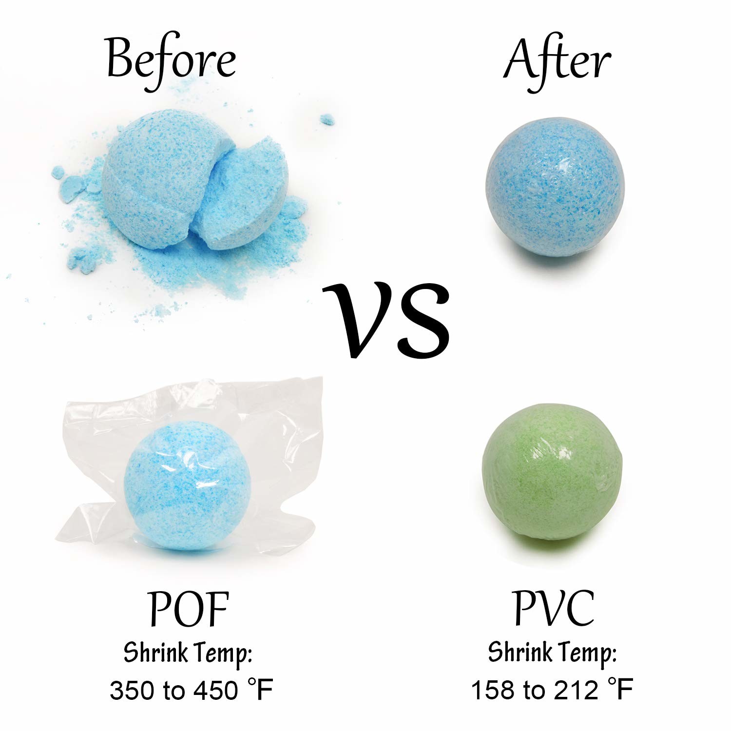 Shrink Wrap Bags, 4 x 4 inch, PVC Heat Shrink Wrap for Handmade Soaps Bath Bombs, Art Crafts and DIY Crafts