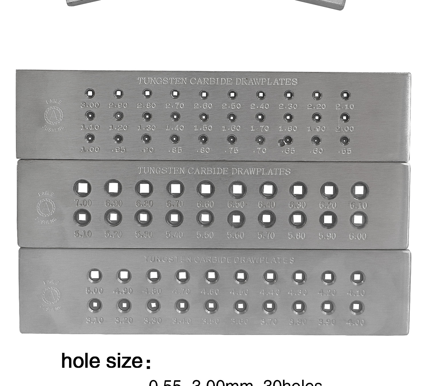 Square Shape Tungsten Carbide Wire Drawplate Steel Alloy 210*50*10mm