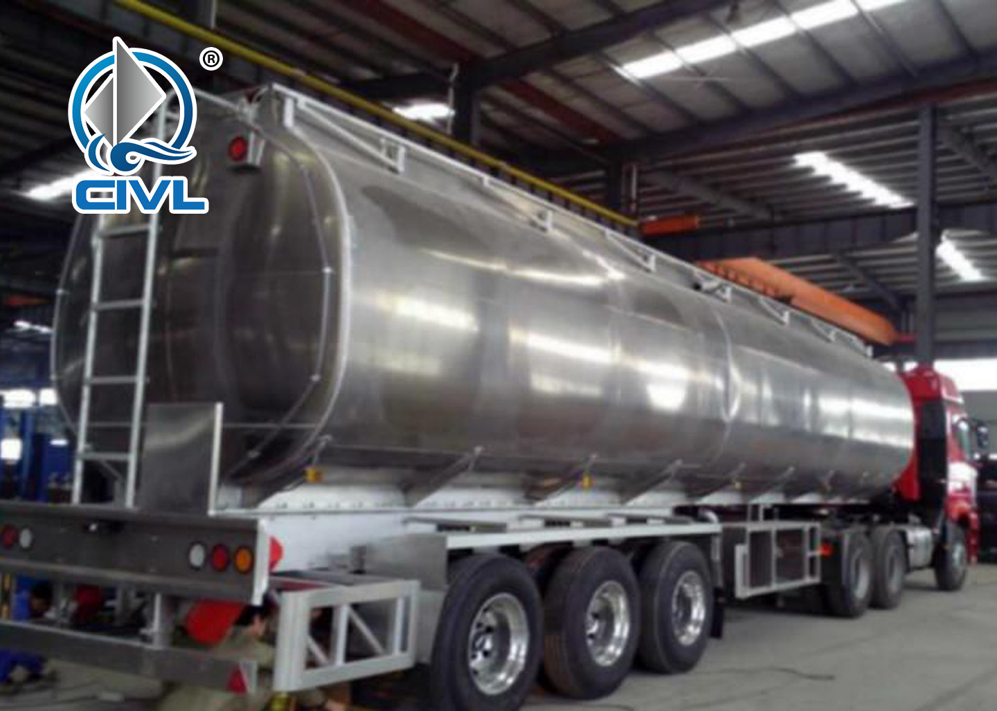 50m3 Oil Tanker Semi Trailer / Diesel Three Axle Fuel Tanker Semi Trailer