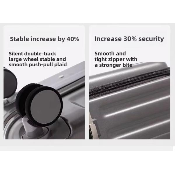 360° Spinner Wheels Front Opening USB Port Business Travel Bag Durable Luggage for Modern Simple Style Holiday Travel