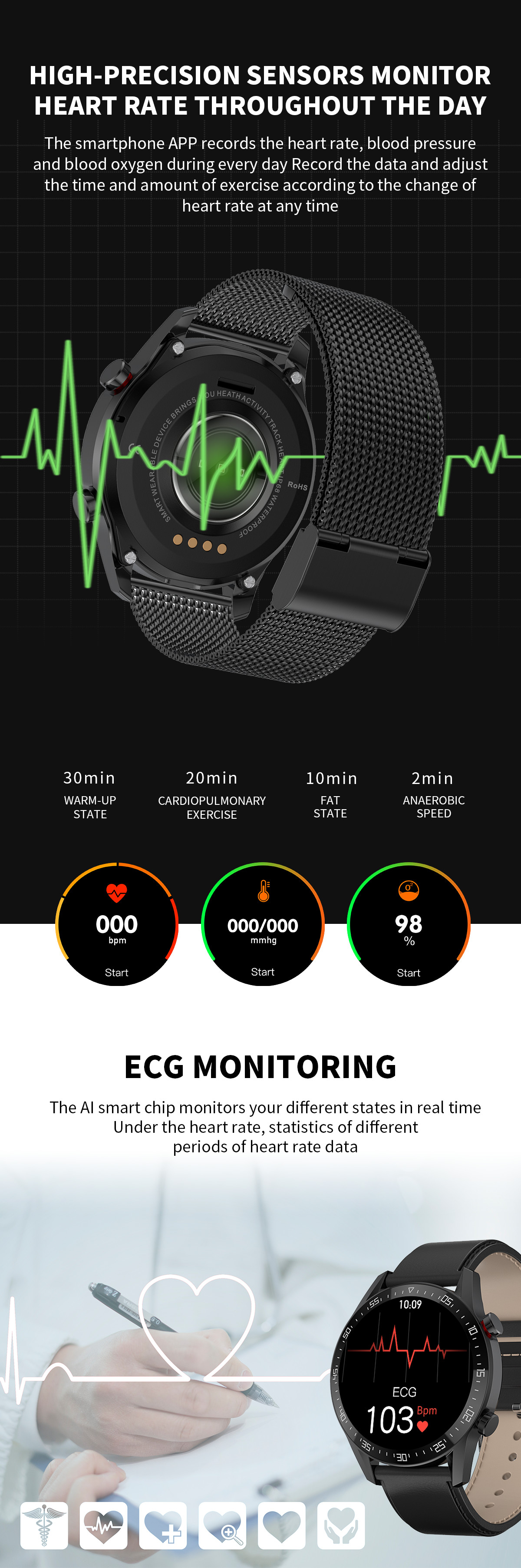 L13 SK7 1.3inch Screen BTE Call Smartwatch Ip68 Waterproof