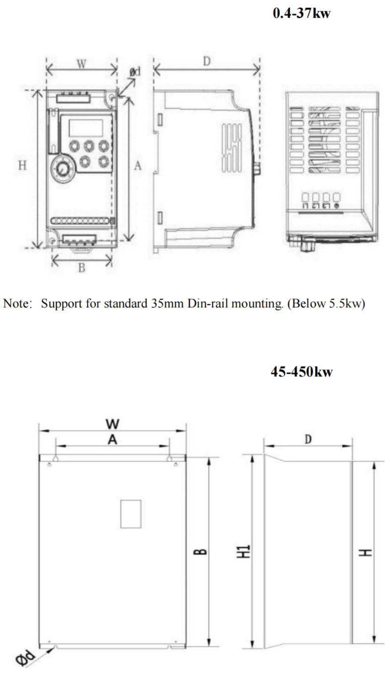 AC Motor Low Voltage Inverter 380V 15KW Open Loop Vector Control
