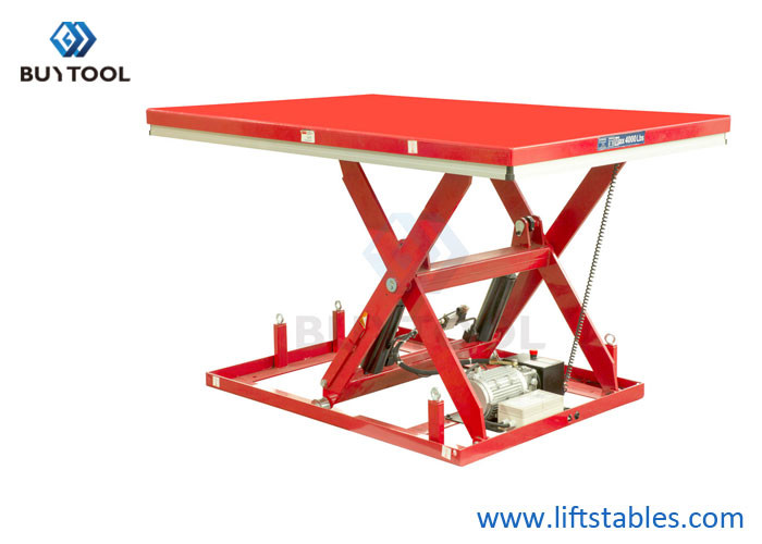 1000mm Electric Scissor Lift Trolley Blue Electric Hydraulic Table Lift