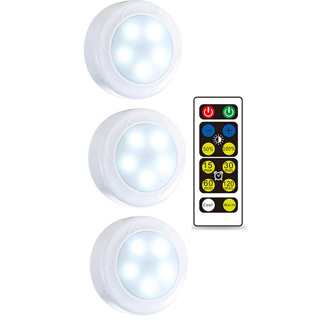 4.5VDC Battery Operated Puck Lights With Remote
