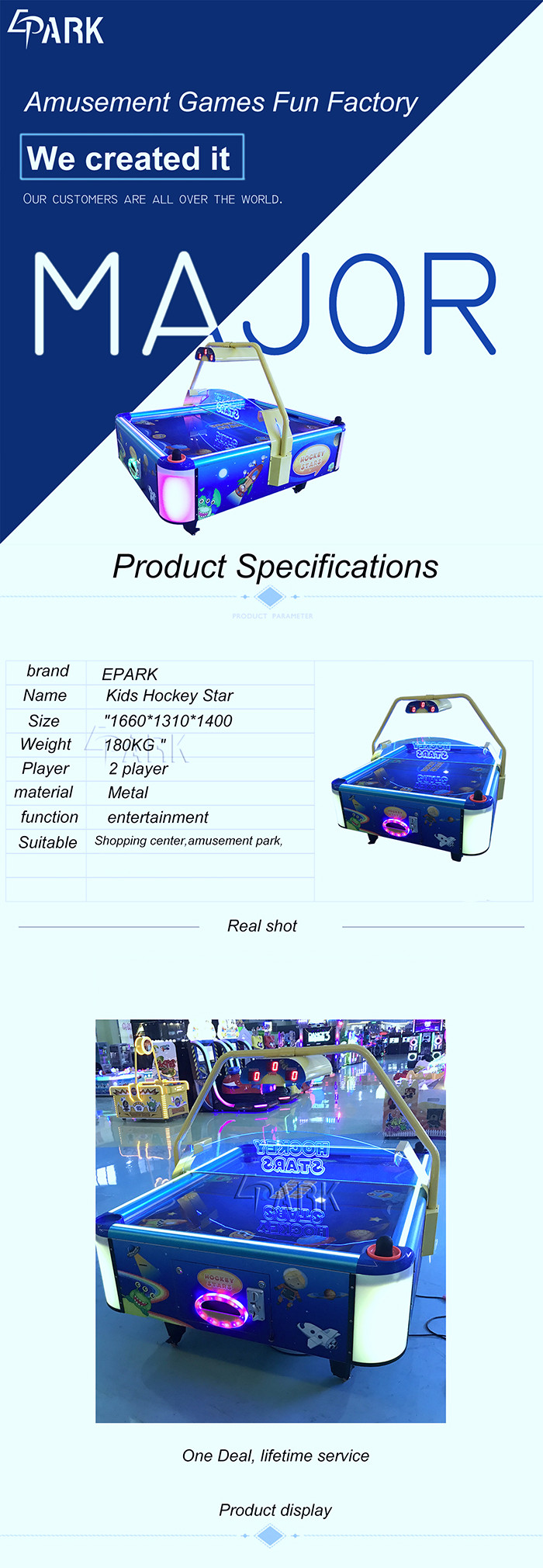 Kids Hockey Star Coin Operated Arcade Machines L166*W131*140 CM
