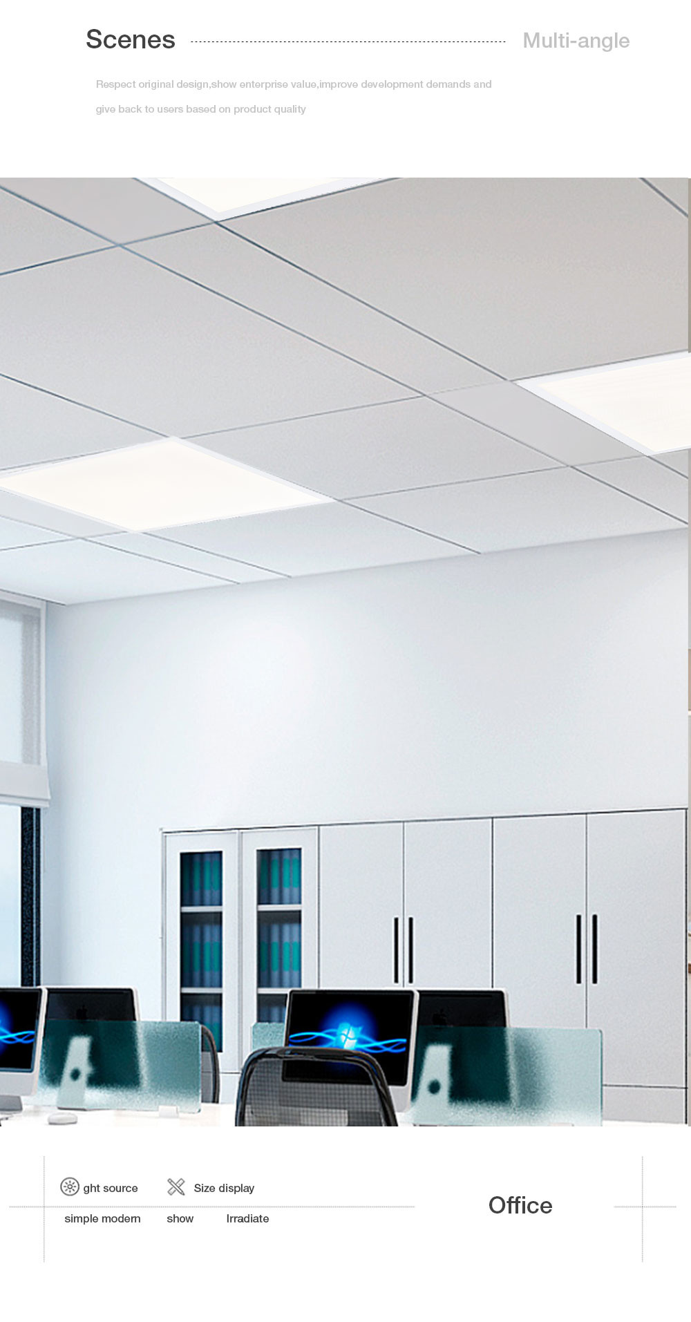 Glare Free Slim IP65 LED Panel Light Recessed SMD For Retail Shop