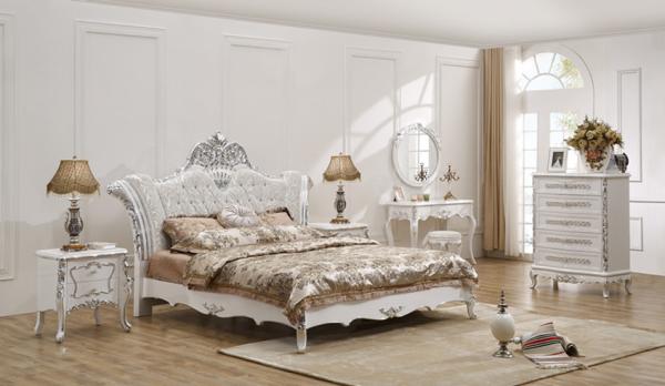 Oak Luxury European Bedroom Furniture Antique King Bedroom Set Super King Size