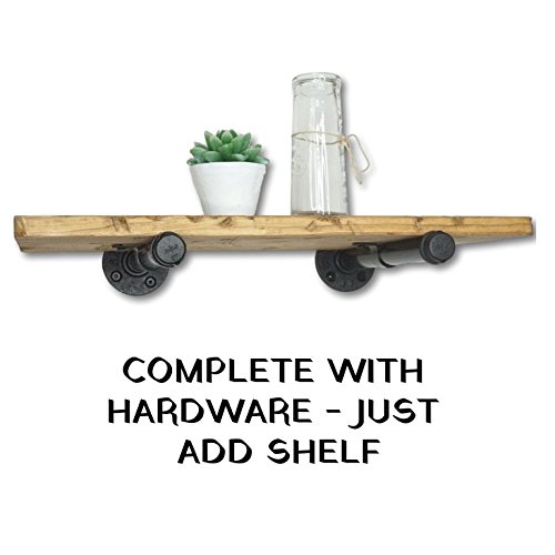 Stylish Black Brushing Architectural Rustic Scaffold Board Strap Style Shelf Bracket