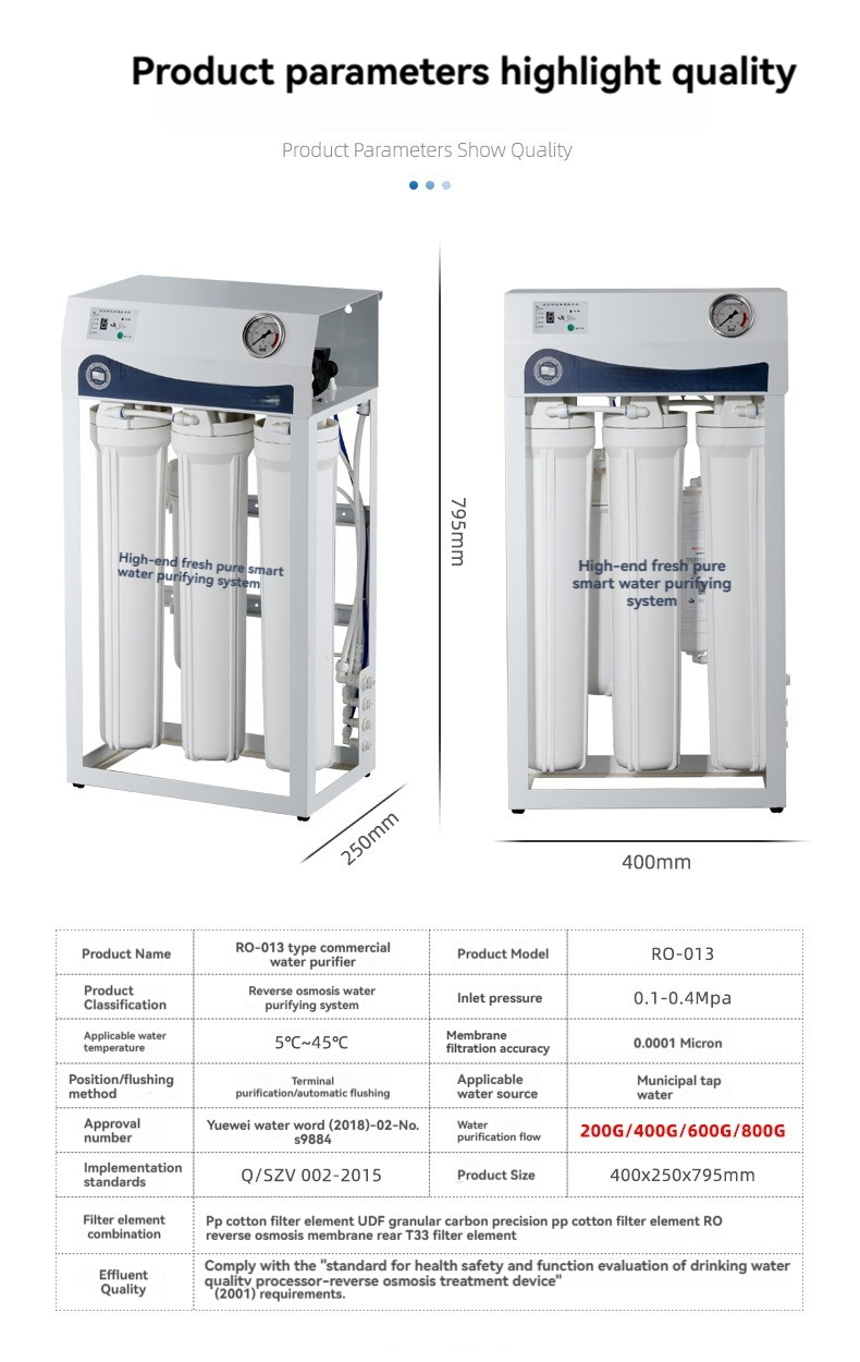 Commercial Ro Water Treatment System 600 Gallon 500L/Hour