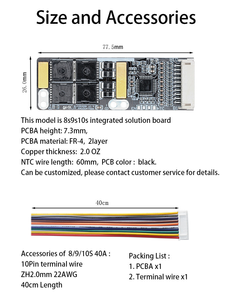Rechargeable Lithium Ion Battery Pack With BMS 9S 40A 37V Li-Ion Cell 18650 BMS