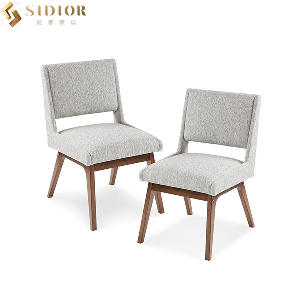 ODM OEM Fabric Upholstered Solid Wood Dining Chair For Restaurant
