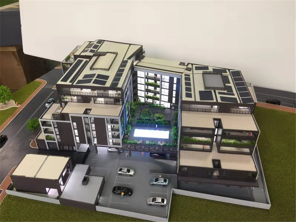 Miniature Architecture House Model White Internal Light 1 / 75 Scale