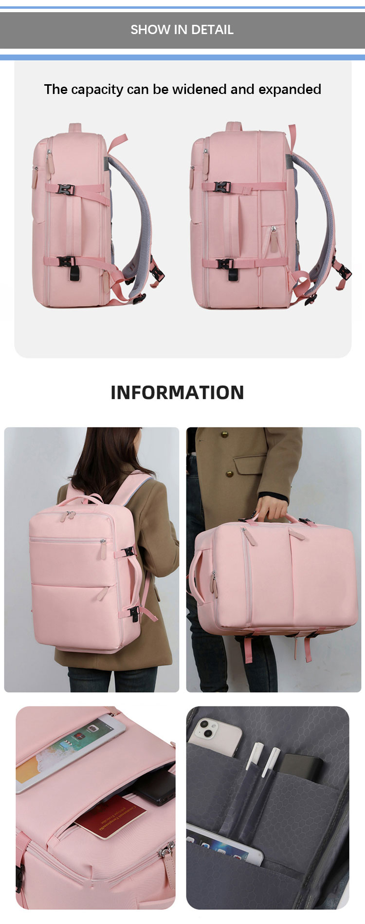 Soft Handle Multifunctional Laptop Backpacks Smart Men Waterproof Custom