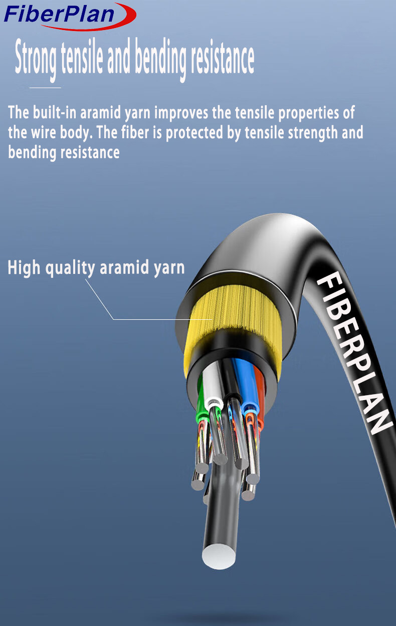 Double Jacket Kevlar Yarn Strengthen Self Supporting Cable ADSS Fiber Optic Cable