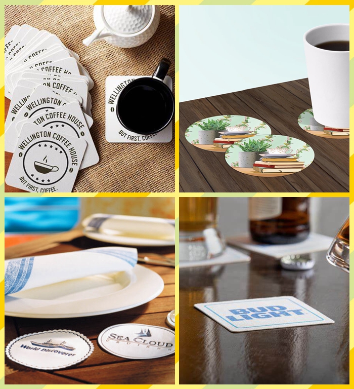 0.7mm 0.9mm Coaster Paper Board For Hotel 44 x 68 cm Fast Water Absorption