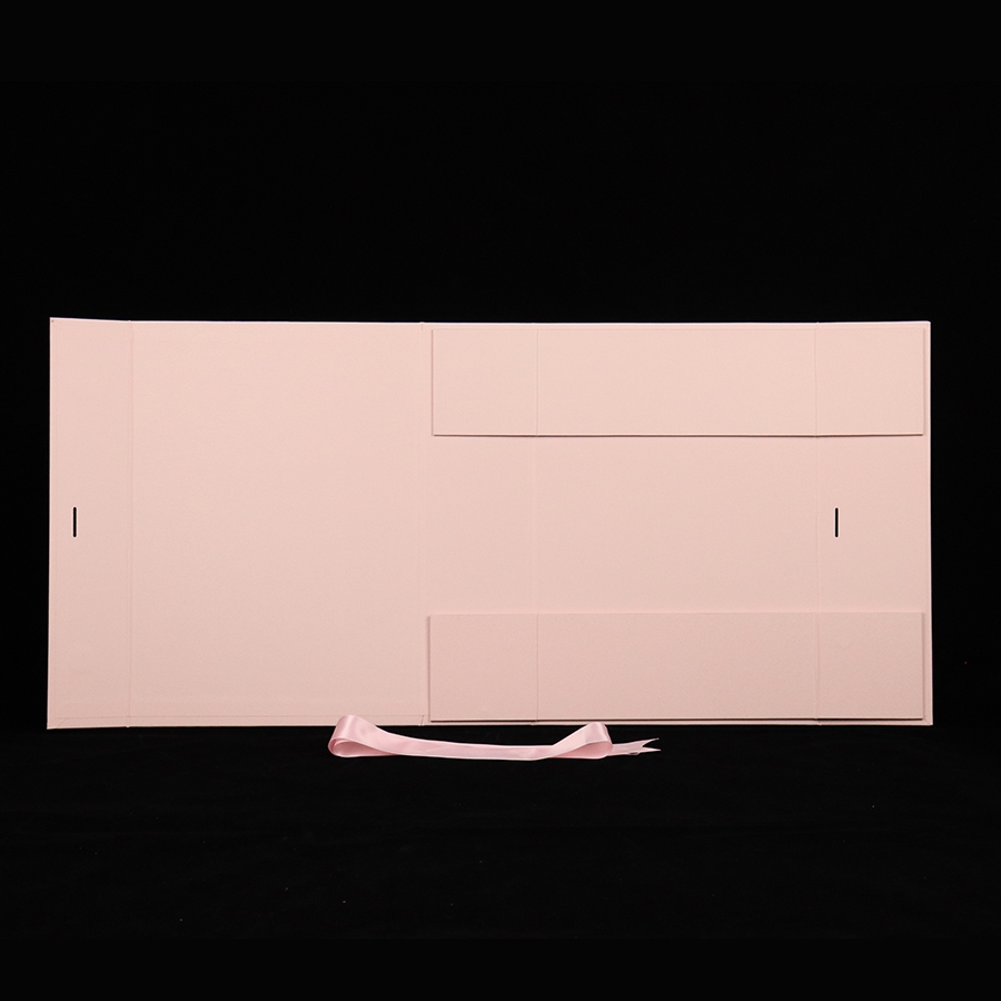Flat Folding Magnetic Shoe Storage Box Corrugated Board with ribbon