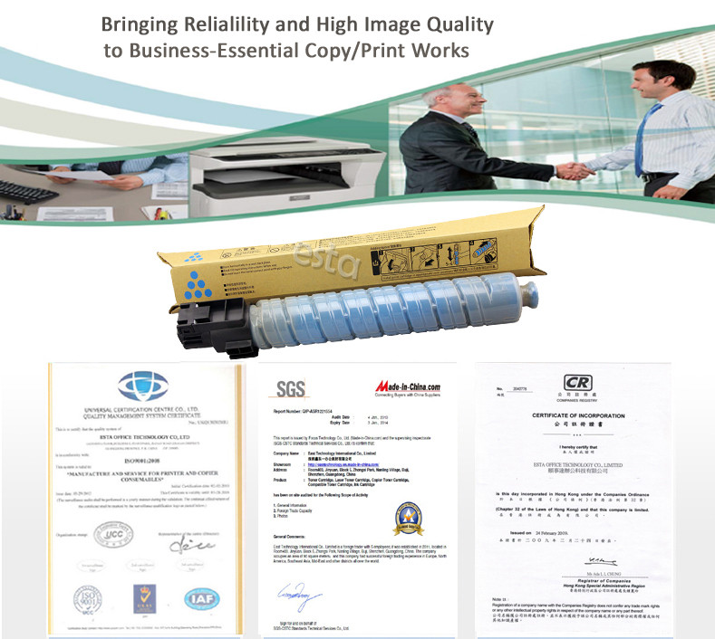 Compatible Mp C3300 Cyan Ricoh Toner Cartridges For Mp C2800