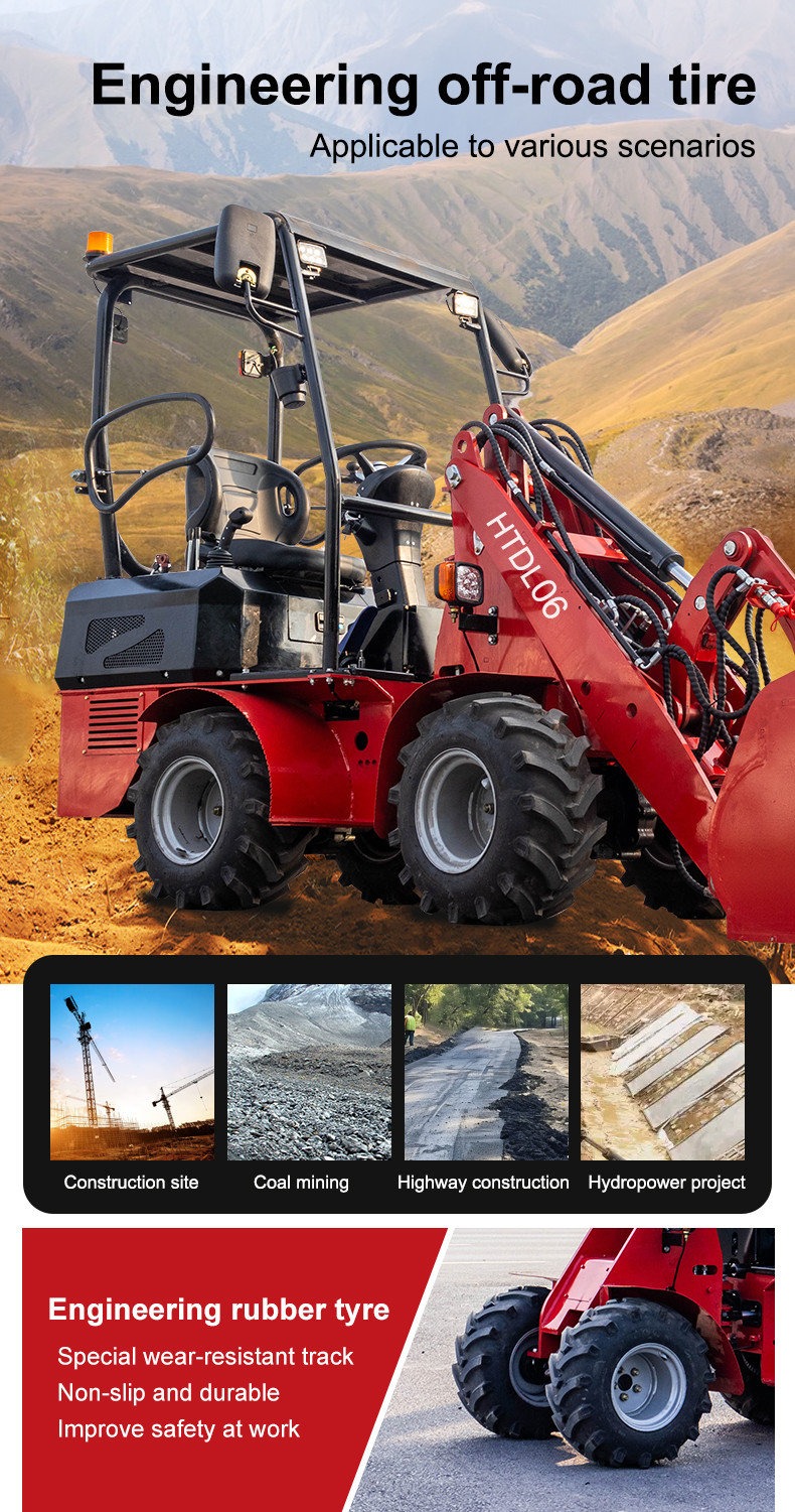Water Cooled Hightop Wheel Loader 7.5KN Tractive Effort Equipped With D1105 Engine