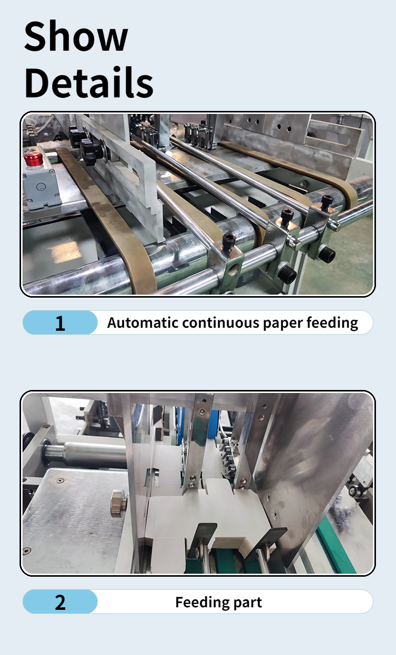 Automatic Folder Gluer Machine ZH 800 Electric Driven Side Glue Box Straight Line Box