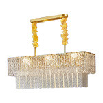 AC110V Square Modern Crystal Chandelier Ceiling Lights Electroplated Hardware Strong Bearing