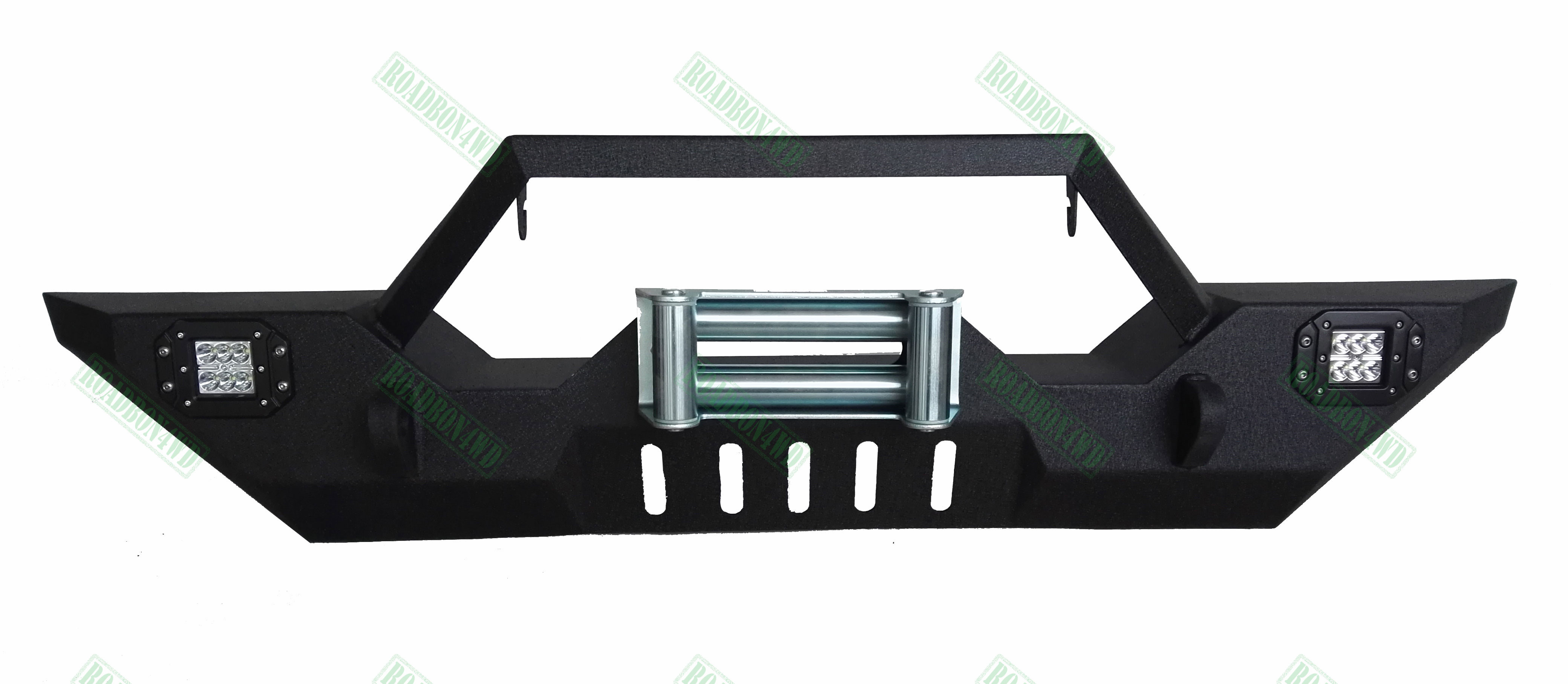 Bull Bumper Front Bumper for Jeep JK Black Steel Recovery Bull Bar Winch Bumper for JK Wrangler 07 Onwards