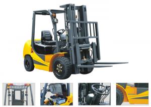 Buy cheap 2500kg Four Wheel Forklift Gas Powered With Three Stage Mast Lift Height 6m product