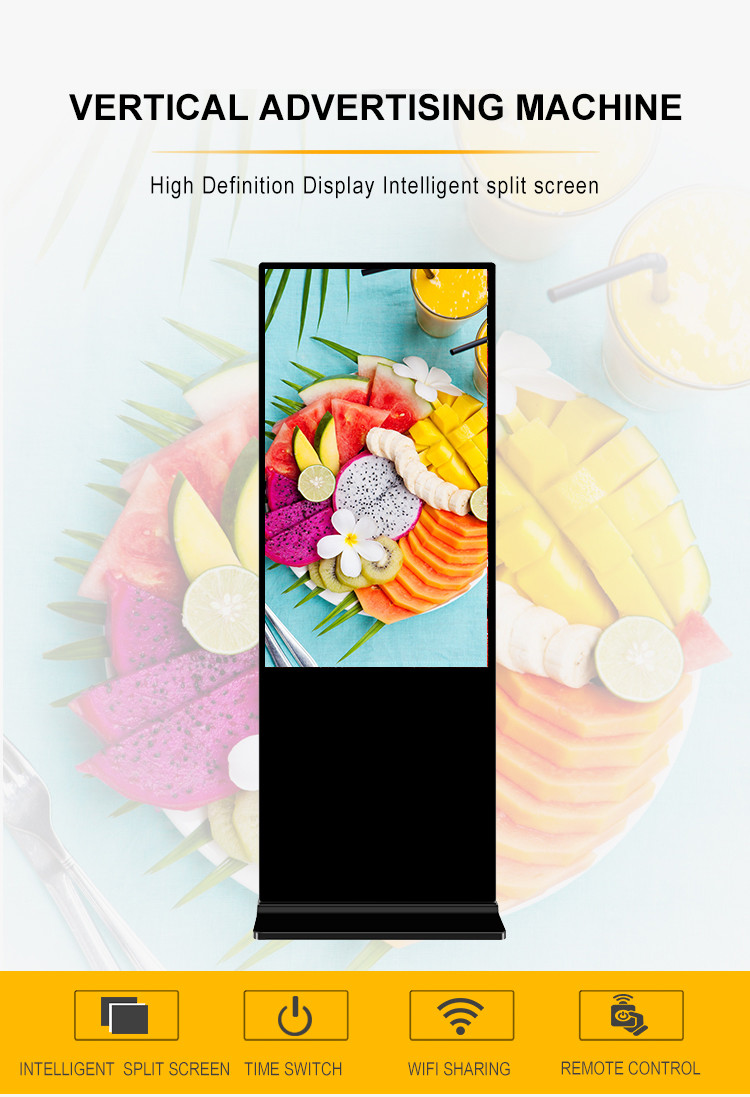 Floor standing vertical tv touch screen kiosk 4k outdoor advertising player display screen HD lcd led digital signage