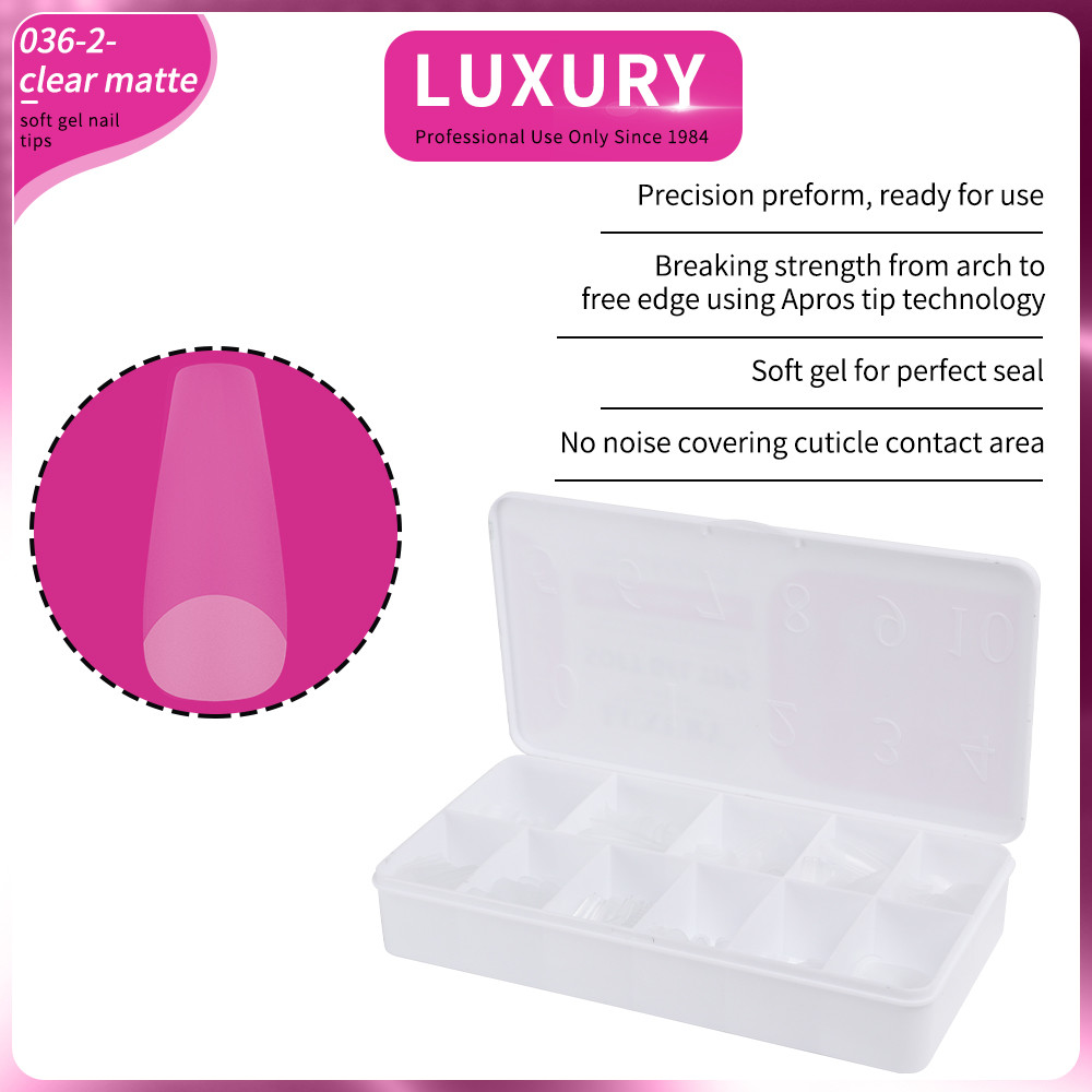 Medium Acrylic Fake Nails 500PCS/Box Long Coffin Shape False Nails For Nail Extension 11 Sizes