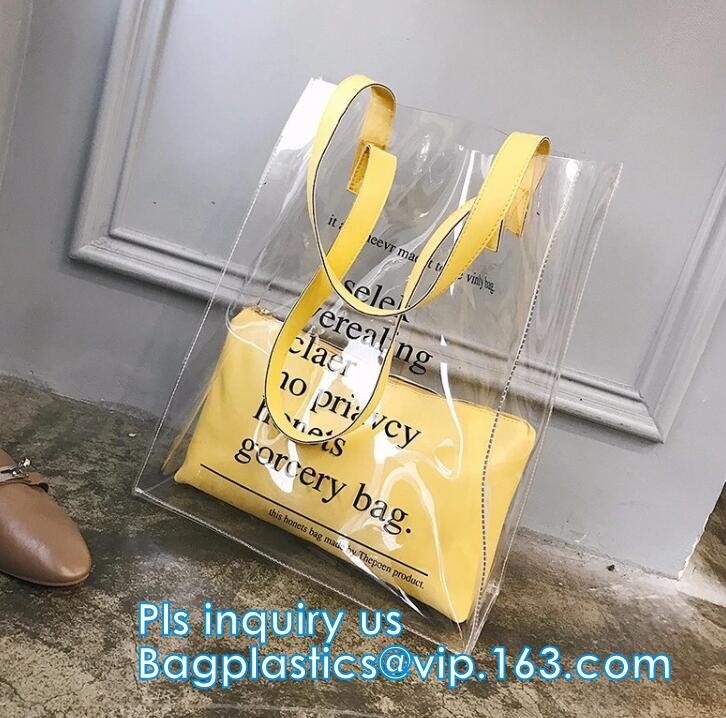 Toiletry Cosmetic Pvc Handle Bag, pvc bag withTube handle custom popular pvc bag wholesale, Waterproof Transparent Cosme