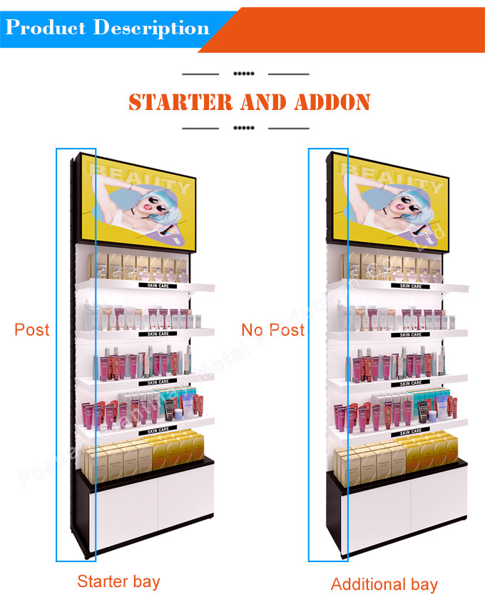 Retail Shop Cosmetics Display Stand Metal Stable Structure OEM ODM