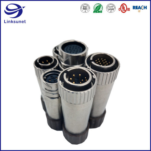 Zinc Alloy Male Pin Bayonet Lock HRS Cable Connector for Powertrain Wire Harness