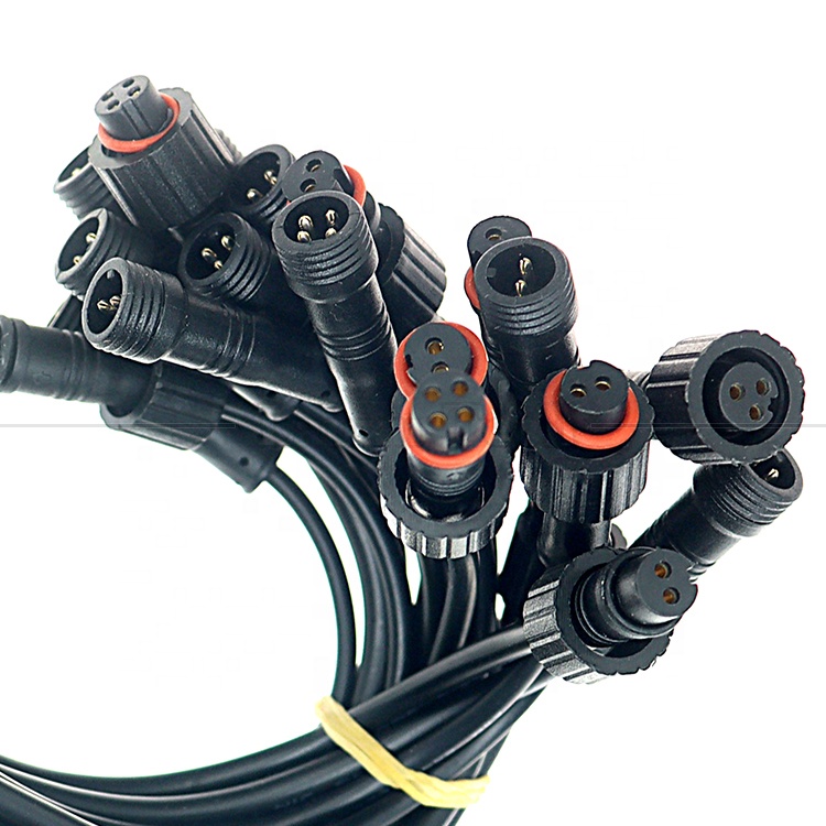Customization IP67 IP68 Waterproof M12 2pin 3 Pin 4pin M12 DC to Open Bare Wires End Cable for LED Light