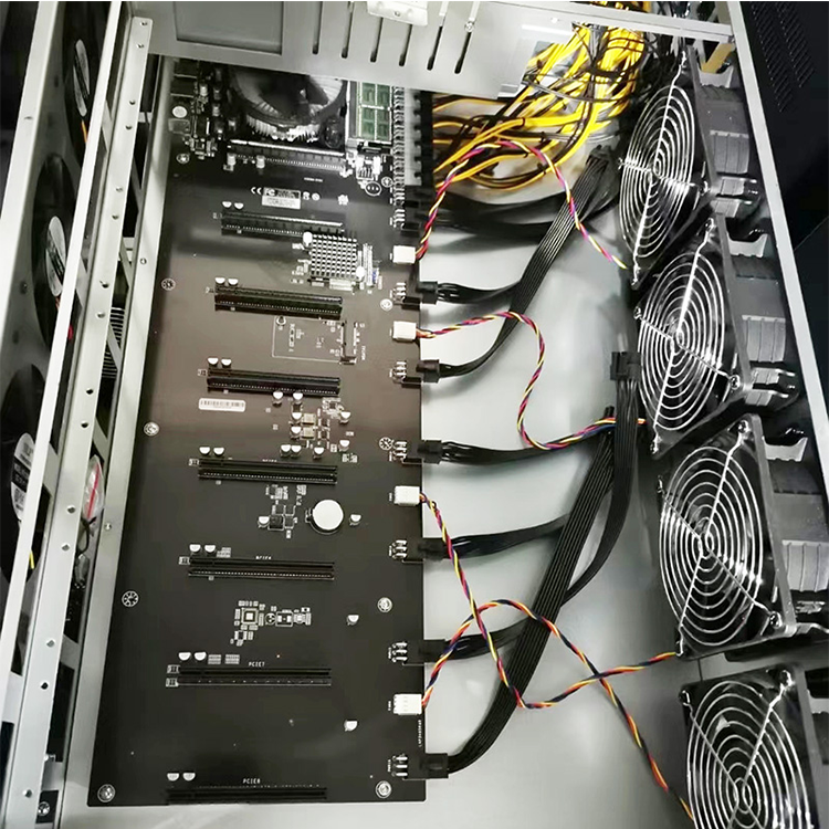 Wholesale 847Pro 8 GPU case with Fans DDR3 4G 64G/128G 65MM space open case Computer Machine Box