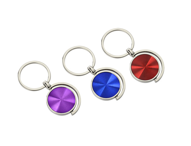 CD Pattern Metal Keychain Holder Colorful Round Zinc Alloy Keychain JR023